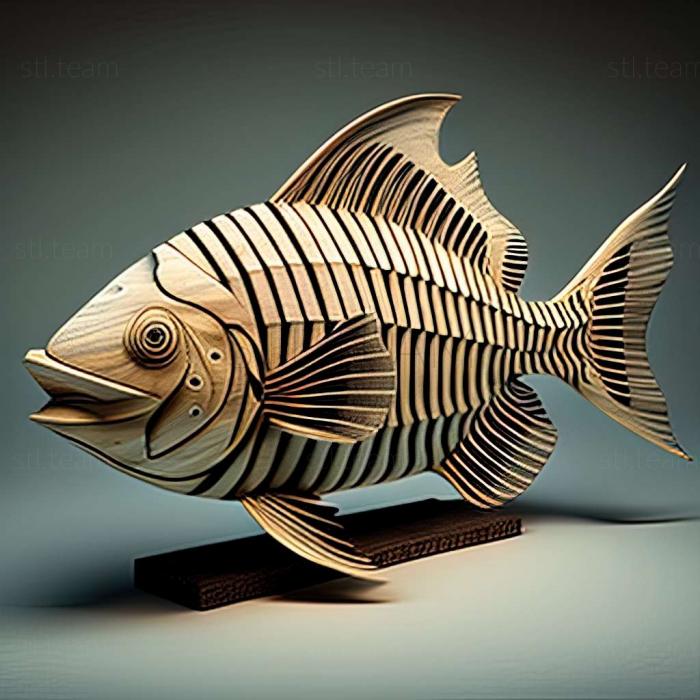 3D model Lobed tsifotilapia zebra fish (STL)